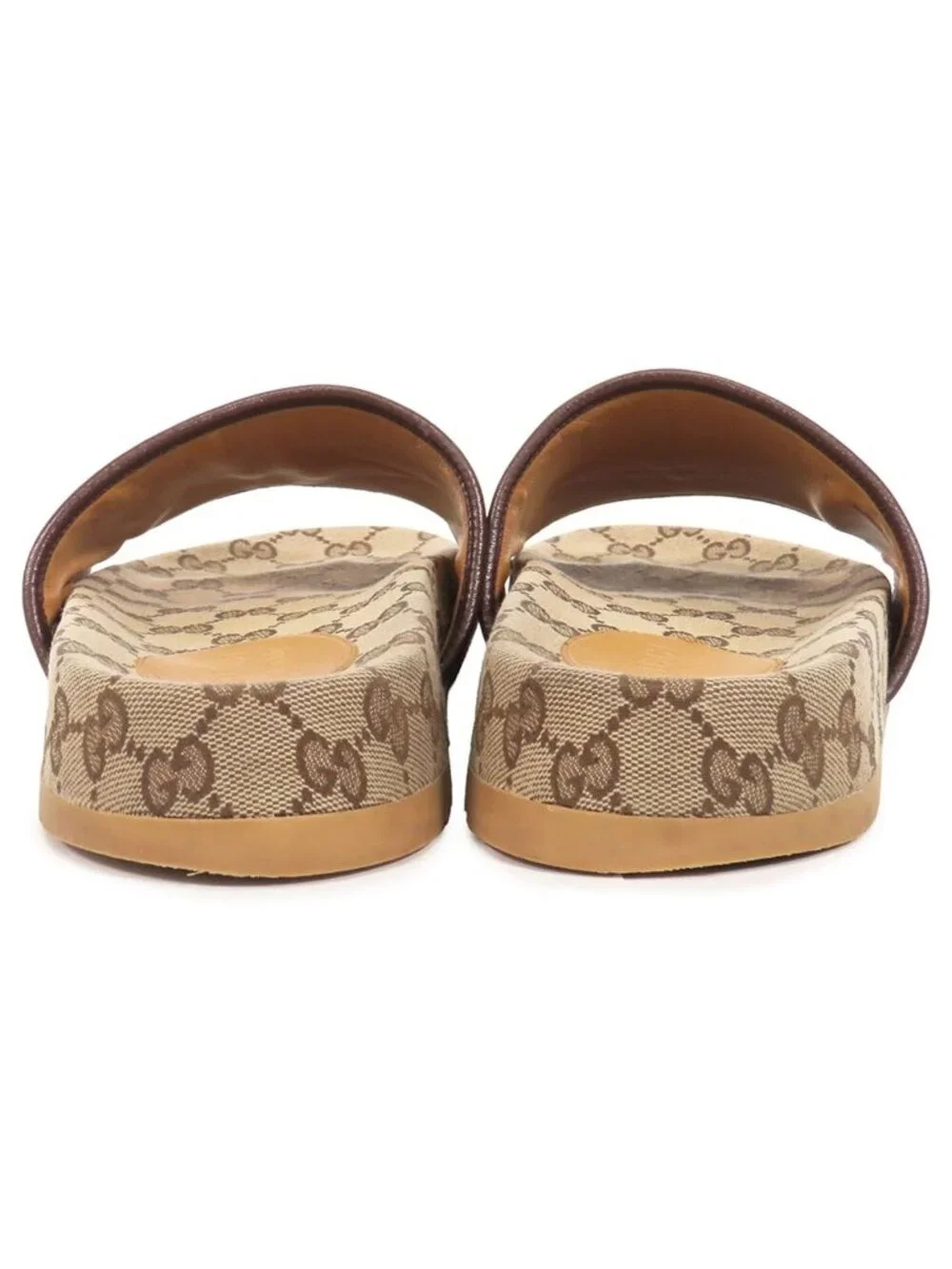Gucci Sandals Beige GG Canvas Slide Shoes 8
